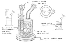 Load image into Gallery viewer, Twenties Collection Water Pipe | Cobalt