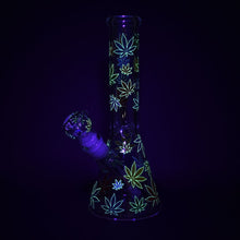 Load image into Gallery viewer, Rainbow Pride Leaf Beaker Glass Water Pipe - 10.25&quot; / 14mm F