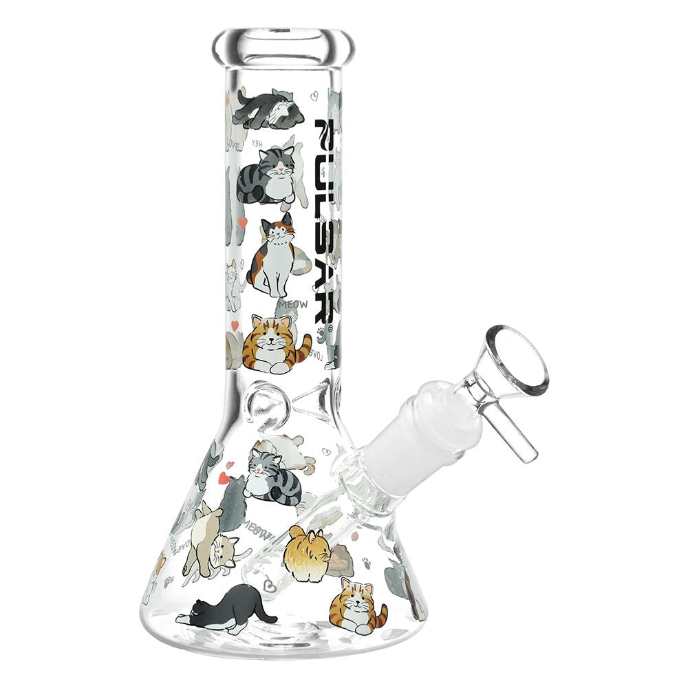 Pulsar Kitten Corral Beaker Glass Water Pipe - 7.75
