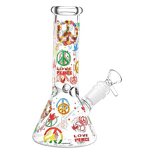 Load image into Gallery viewer, Pulsar World Peace Beaker Glass Water Pipe - 7.75&quot; / 14mm F