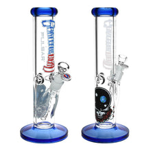 Load image into Gallery viewer, Grateful Dead x Pulsar Space Your Face Straight Tube Glass Water Pipe - 11.75&quot; / 14mm F